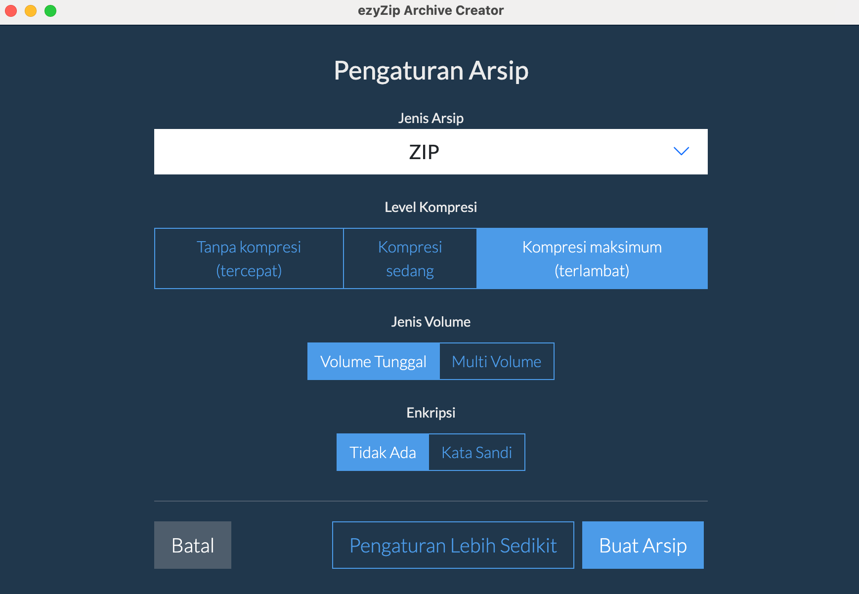ezyZip Archive Creator
